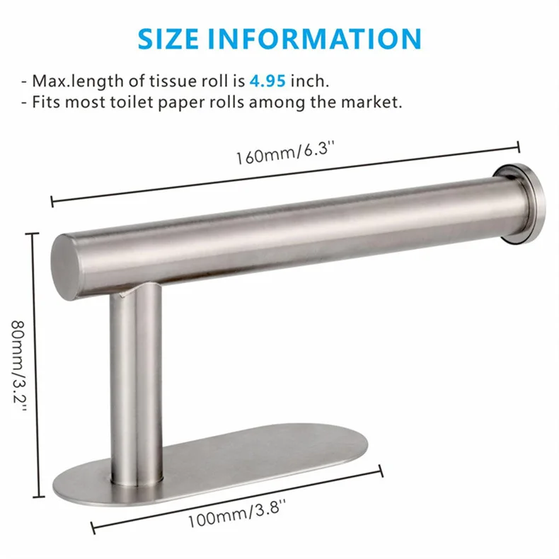 304 Stainless Steel roll stand toilet paper holder bathroom storage rack mounted paper holder toilet tissue roll paper rack
