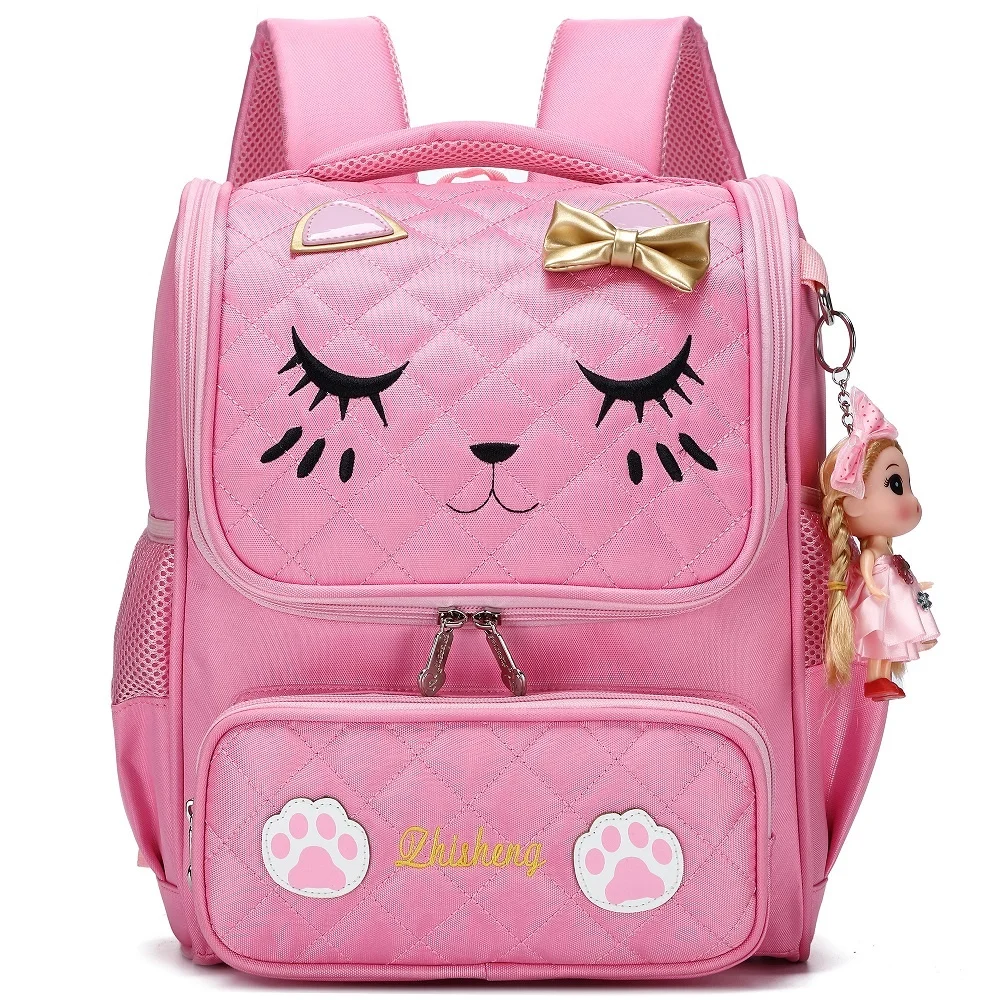 
Cute Cat Face Bow Kids Backpacks Waterproof Pink School Backpack 2020 kids backpack 