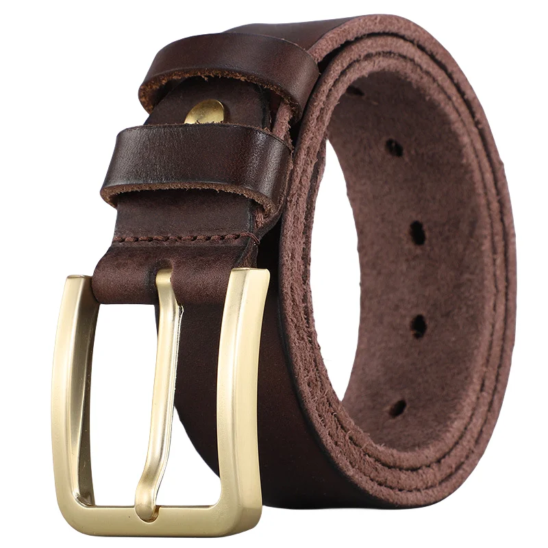 New Design Custom Genuine Leather All-match Cowhide Belt Fashionable and Versatile Double Side Top Grain Leather Belt for Men