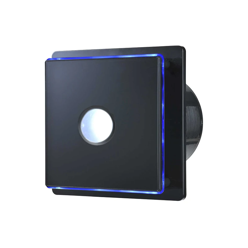 best bathroom exhaust fan with humidity sensor and light tempered glass decorative panel luxurious quiet extractor fan