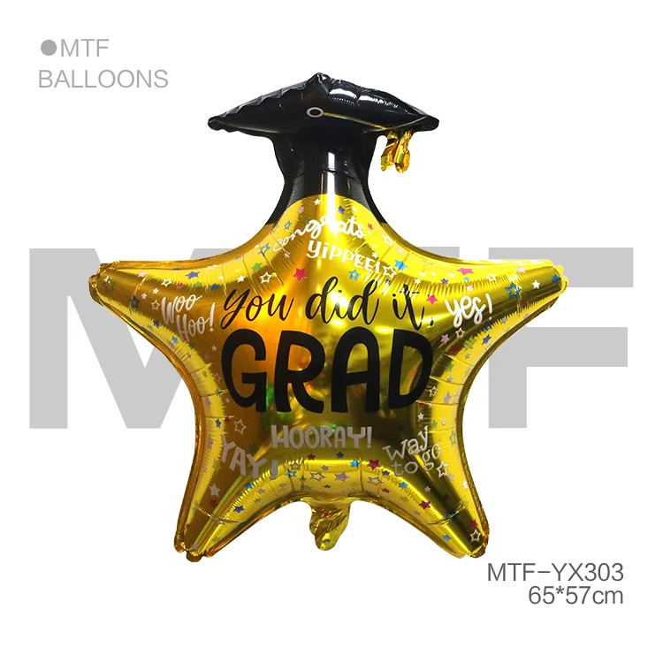 Wholesale Aluminum Mylar Cartoon Shape Ballons Globos Star Balloons Graduation Helium Foil balloons