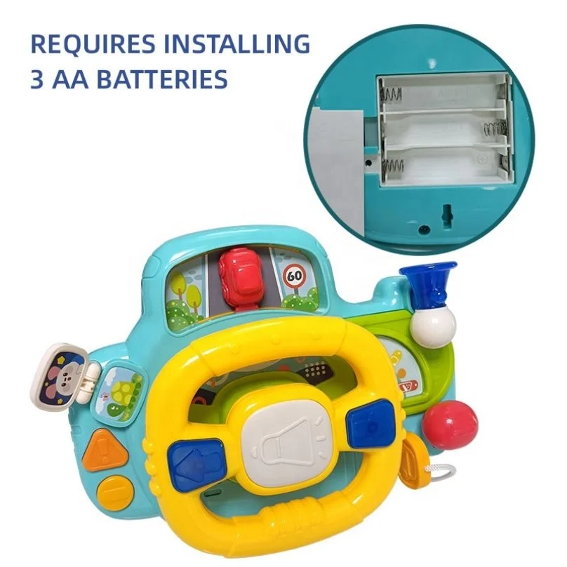 Multifunctional Steering Wheel Toy Baby Electronic Driving Simulator Steering Wheel for Back Seat Educational toys
