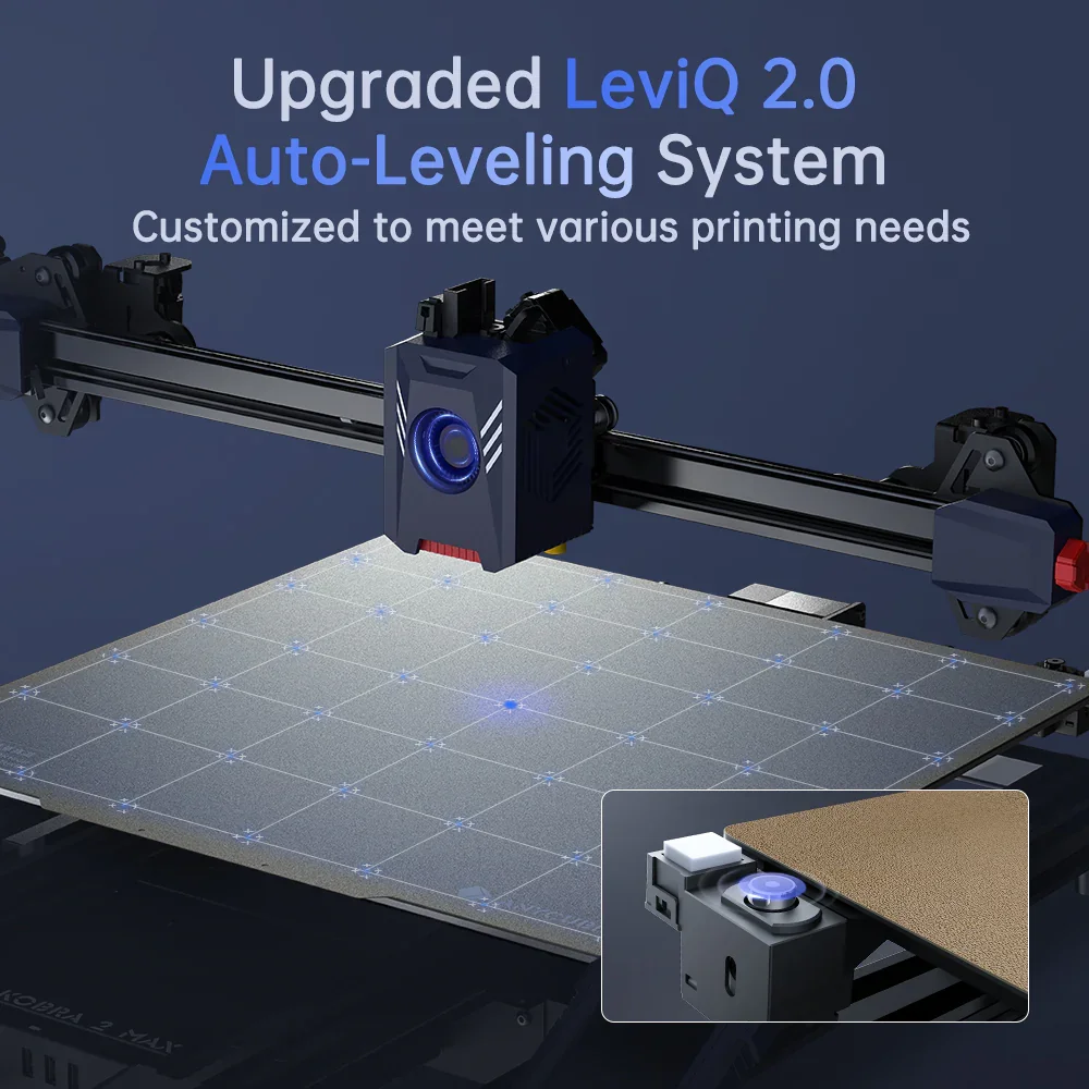 Anycubic Automatic Leveling Smart Easy 88L Printing Volume 10X Faster Printing Anycubic Kobra 2 Max Big Fdm 3d Printer