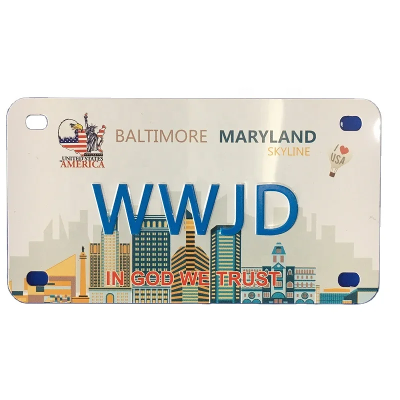 United states Aluminum License Plate for Bicycle for Car Bike House Machine Advertising America custom bike plate custom