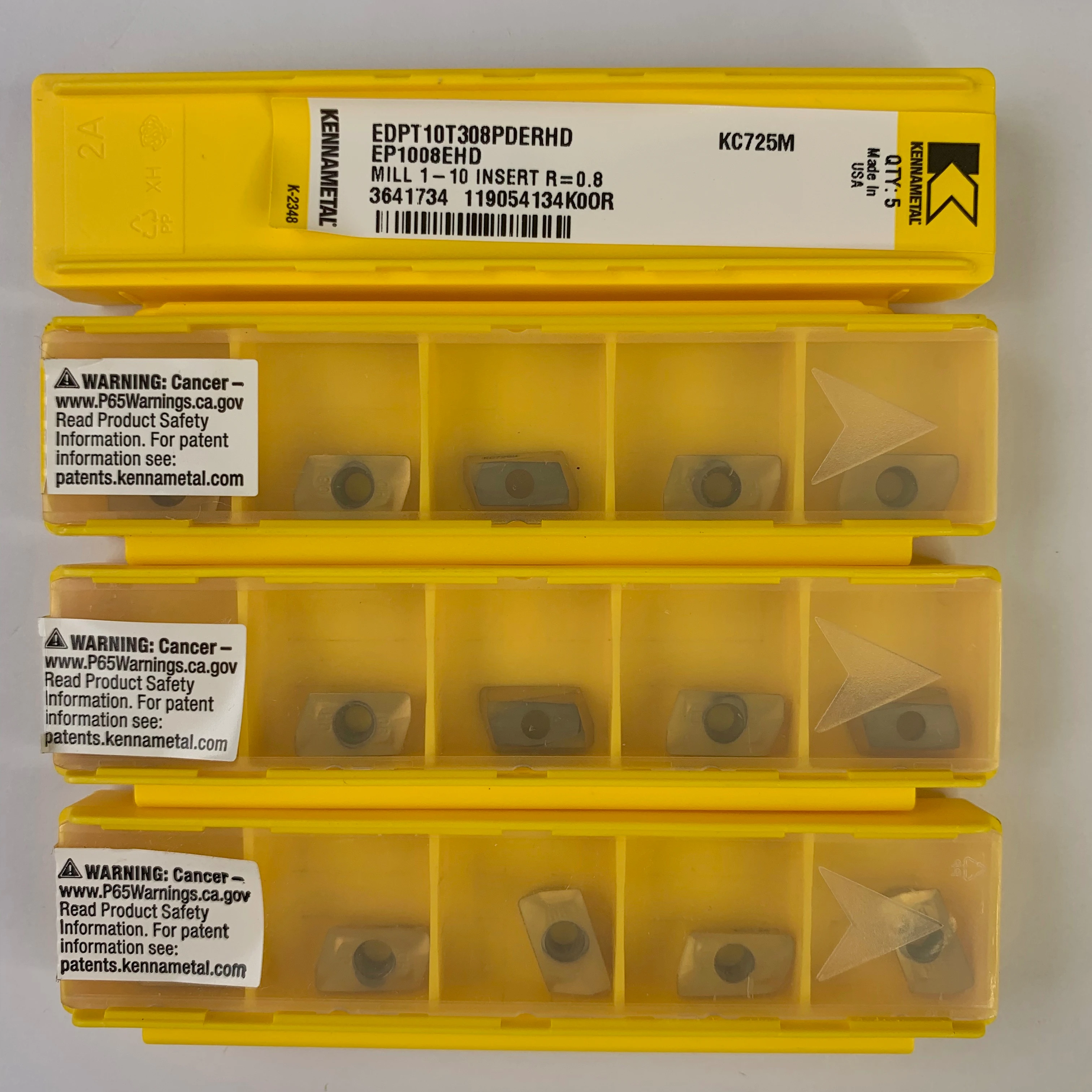 Original EDPT10T308PDERHD-KC725M Carbide Milling Inserts CNC tools Milling Cutter For Steel Stainless Steel  And Titanium Alloys