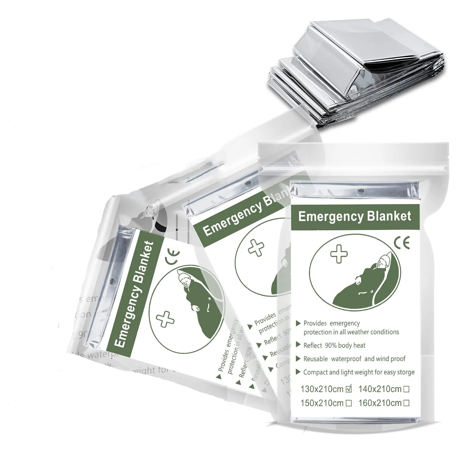 KongBo, уличное Походное легкое одеяло из фольги 210*130 см