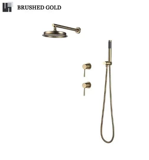 Wall Mounted 9 Inch  Shower Head Washroom Rain Shower Complete Mixer Set Bathroom Kit Shower System with Rough-in Valve