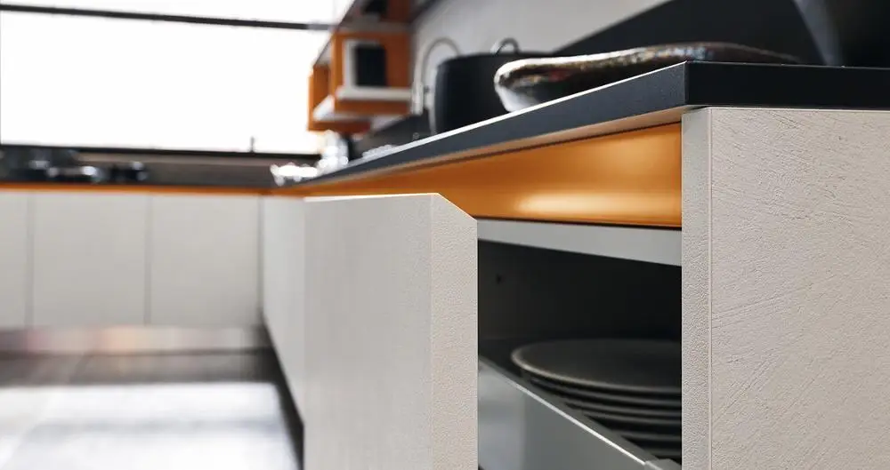 European Style Kitchen Cabinets Ideas Melamine Finishing Kitchen Cabinet Solid Wood Modern Flat Edge Set