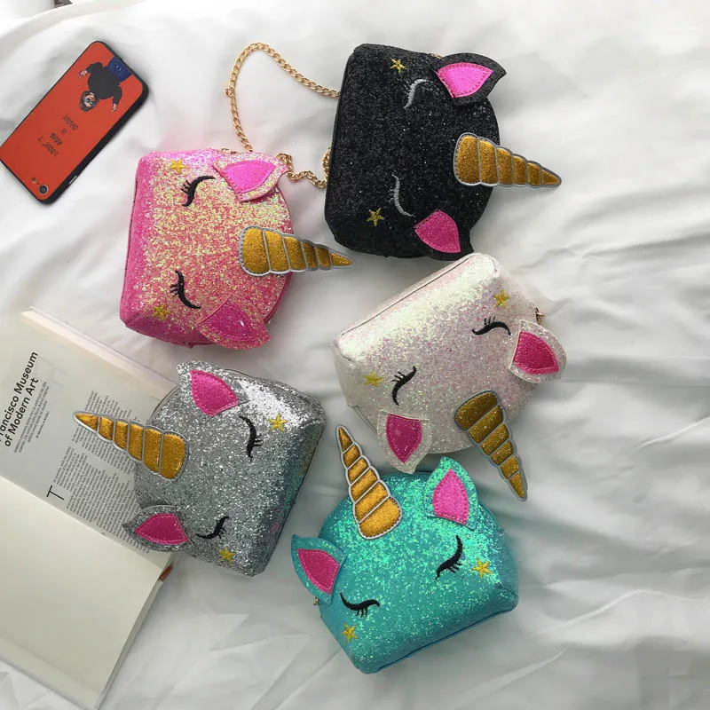 кошельки с единорогом из мультфильма, сумки на одно плечо с цепочкой из искусственной кожи, сумки через плечо для девочек