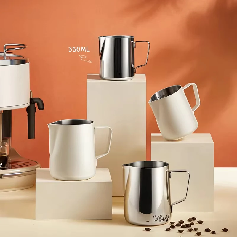 Coffee Shop Latte Art Pen Stainless Steel Frothing Jug Milk Pitcher With Measurement Scale