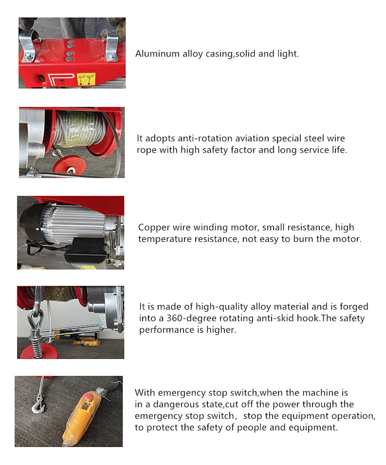 PA500 220V portable Mini Lifting Equipment PA Small Electric Hoist