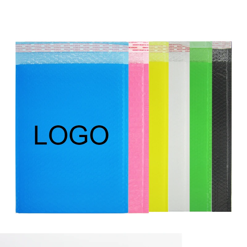 
custom logo design pink poly mailer express envelopes shipping delivery plastic packaging bag with handle for clothing 