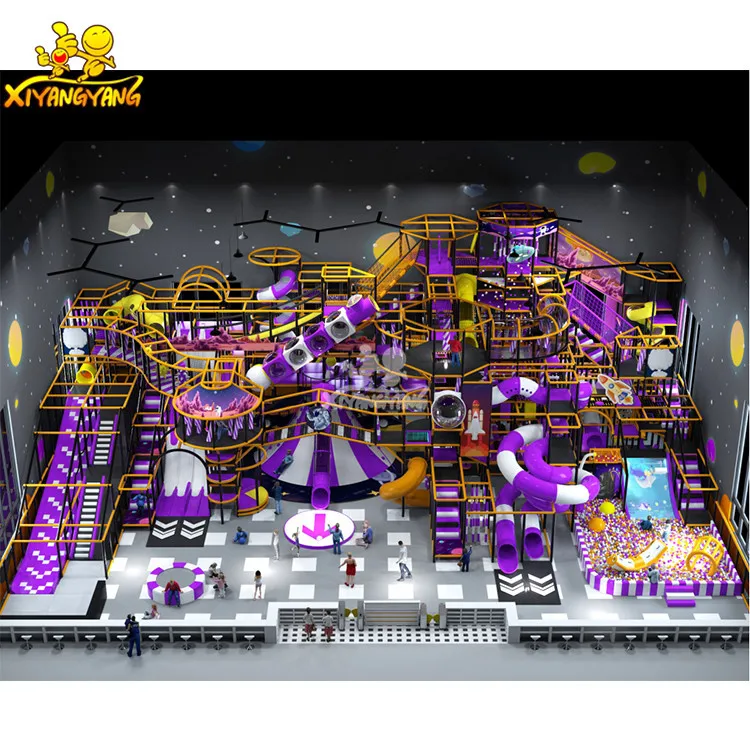 Xiyangyang fun big slide Volcano climbing and screen interaction commercial equipment indoor playground for kids
