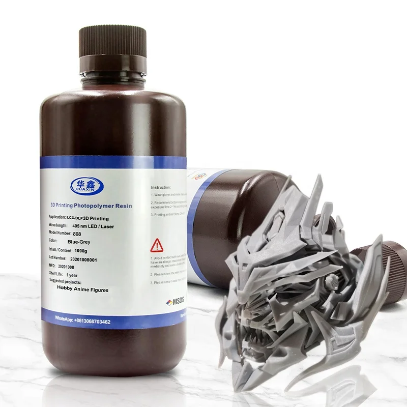 Huaxin Standard Basic Rigid Fast 3D Printer UV Resin Cheap 4K/6K/8K 355~405nm Liquid Photopolymer Resin