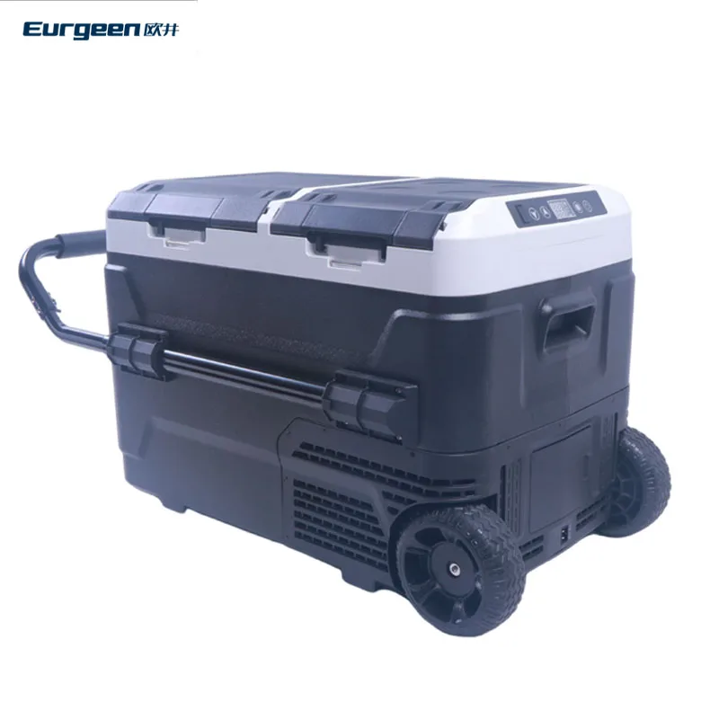 60L двойной зоны Солнечный холодильник портативный холодильник Компрессор автомобильный морозильник для кемпинга