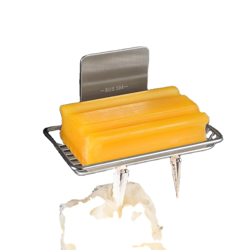 Stainless Steel Bathroom Storage Shower Square Soap Dish Holder Bathtub Soap Basket Soap Rack