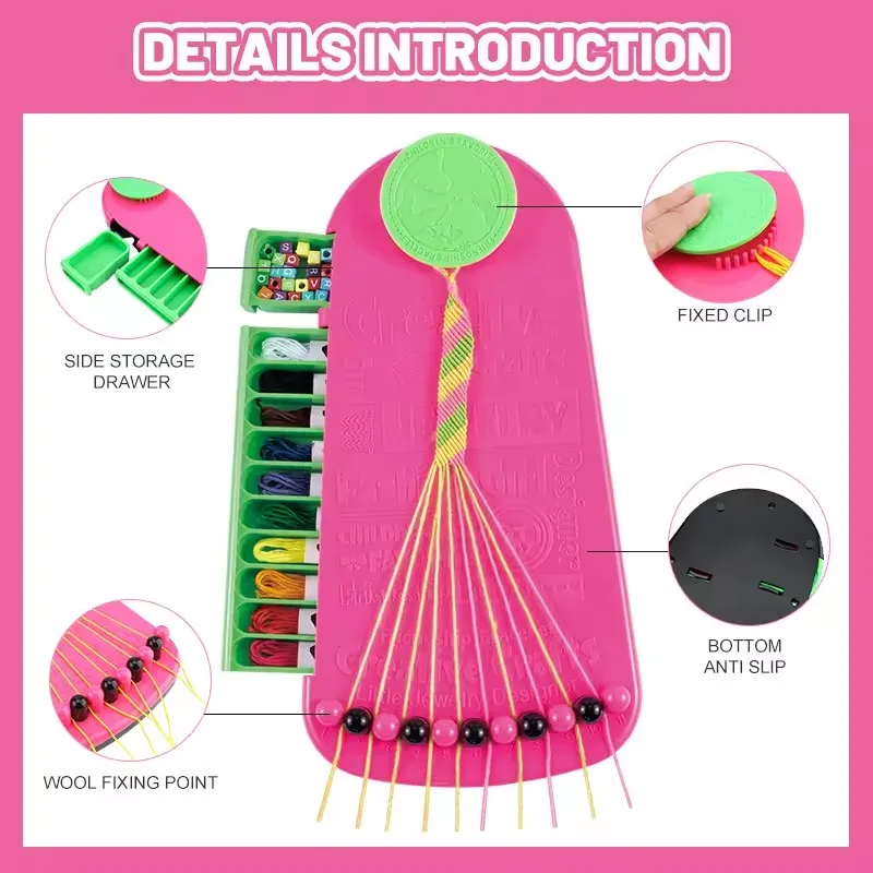 Custom Hot Sale Girls DIY Bracelet knitting Machine Toys Cartoon Educational DIY Toy Hand Make Girl Toy Bracelet Making Kit