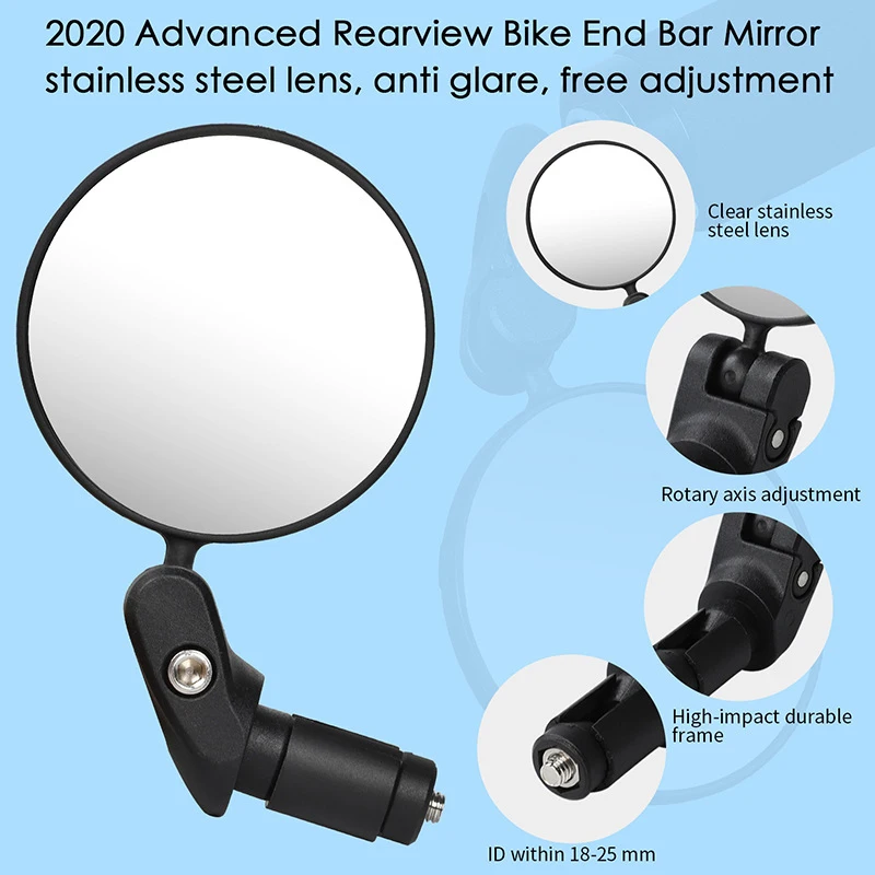 Handlebar End Bike Mirror Cycling Riding Mirror Back Rear View Rearview Mirrors Bicycle Accessories For Mountain Road Trendy
