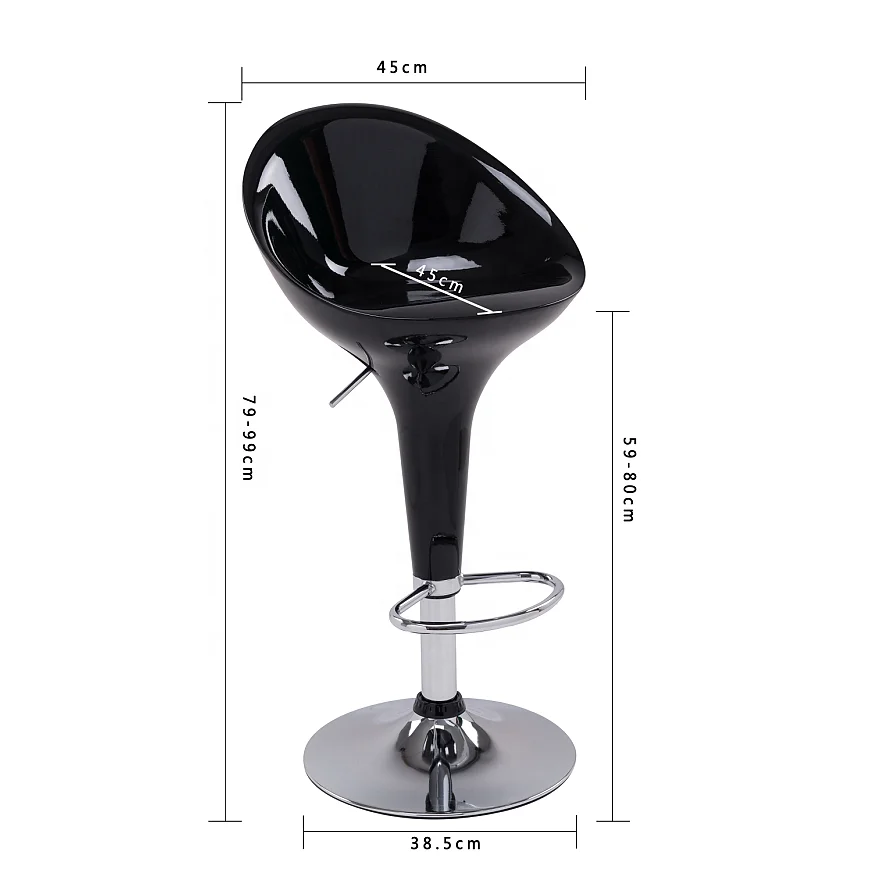 Hydraulic Swivel Bar Chair Adjustable Height Swivel Salon Stool Modern Simple ABS Plastic Sofa Stool with Comfortable Backrest