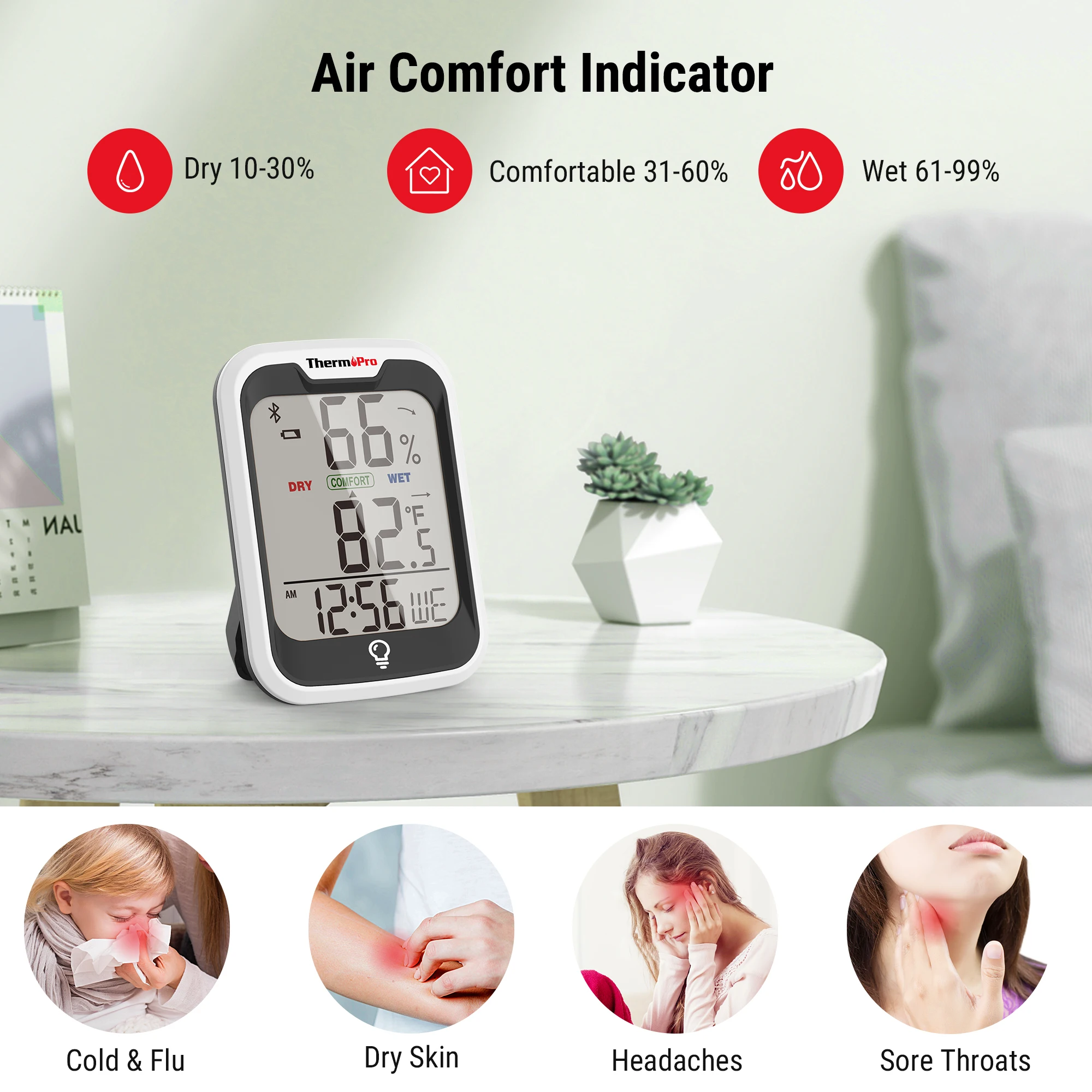 ThermoPro TP358 260FT Smart Indoor Digital Thermometer Hygrometer for Home Greenhouse