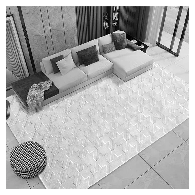 High Quality hand tufted carpet rug  Modern Design Room Carpet Floor Carpets And Rugs White black bamboo silk rug