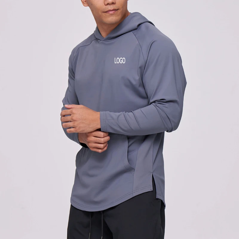 Custom Plain Mens Activewear Gym Clothes Long Sleeve Muscle Fitness Sports Jackets Gym Hoodies Jacket For Men