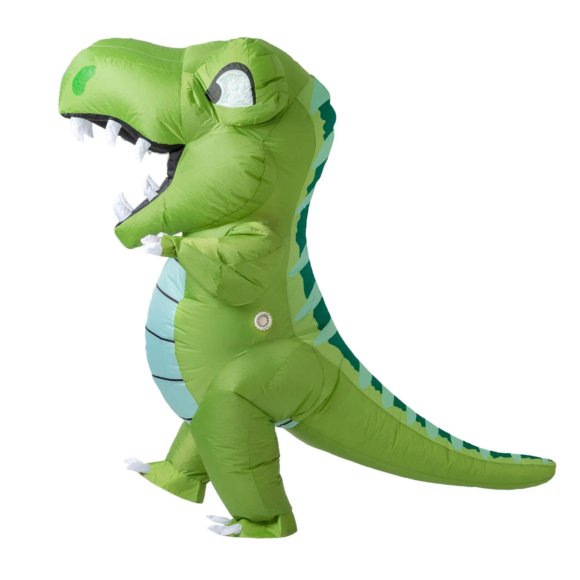 Adult Funny Big Dinosaur Green T- Rex Cosplay Blow-up Full Body Suit Halloween Carnival Party Inflatable Costume