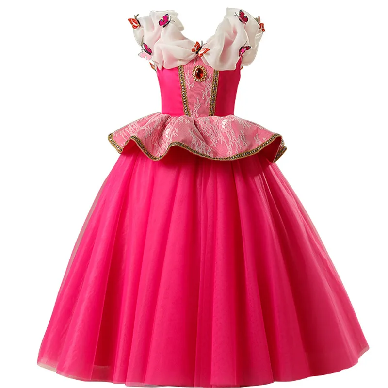Girls Princess Costume Dress up Fancy Birthday Party Cosplay Halloween Christmas Aurora Princess Dress