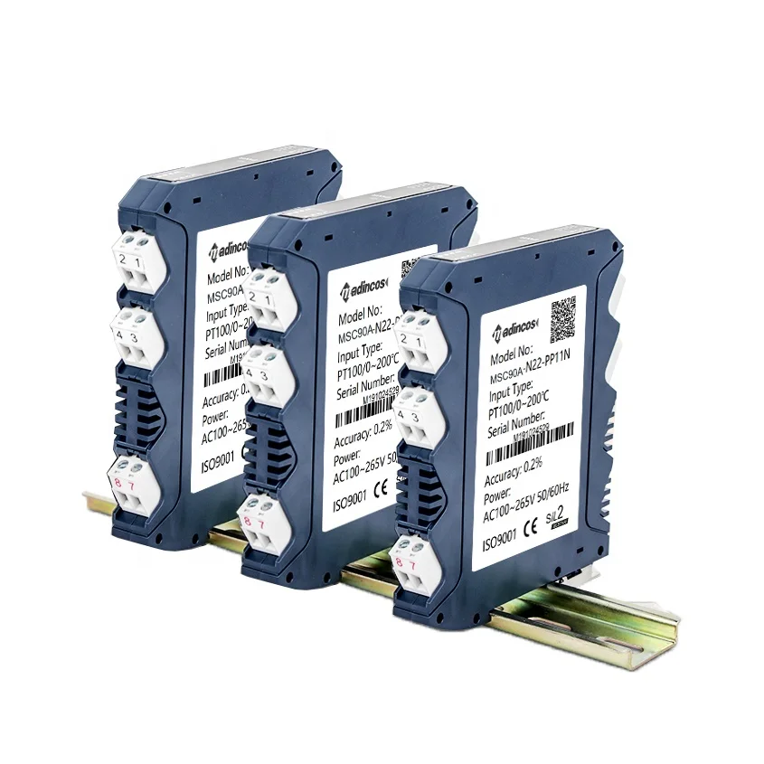 MSC90A:0.2%DIN Rail Isolated 0-20ma/0-10ma/4-20ma/1-5v/0-5V/0-10VDC Analog Signal Isolator Converter Powered in 24VDC/100-265VAC