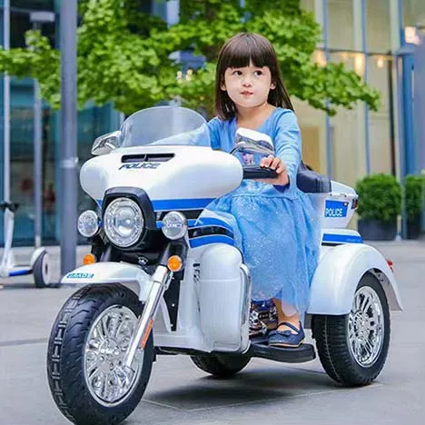 Well  Big Front And Wide Tires Police  Children Electric Toy Motorcycle