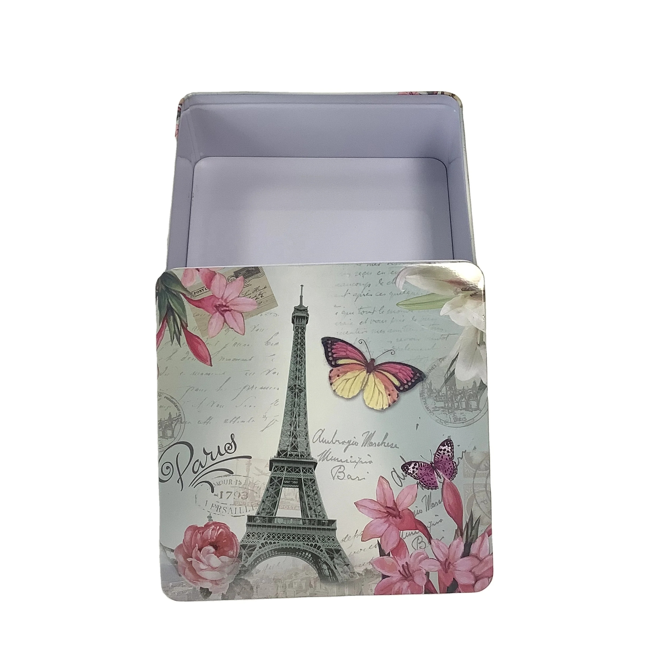 fancy square luxury chocolate cake packaging gift metal tin box