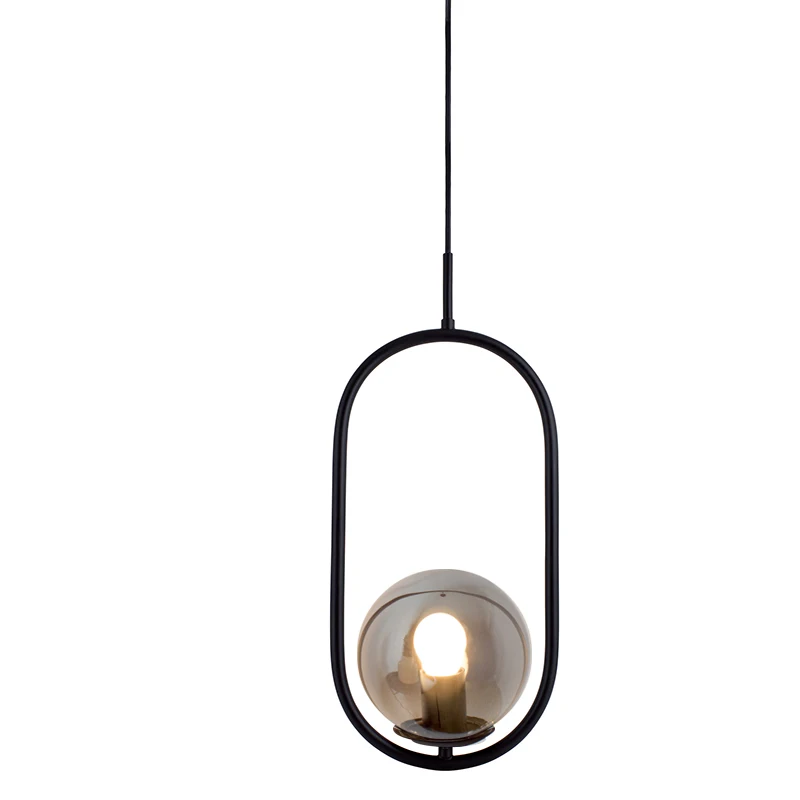 Indoor Glass Suspension Lamp Elegant Industrial Metal Hanging Ceiling Pendant Lighting for Home