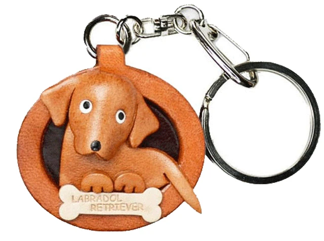Perfect gift breeds product premium handmade classic leather keychain dog crafts