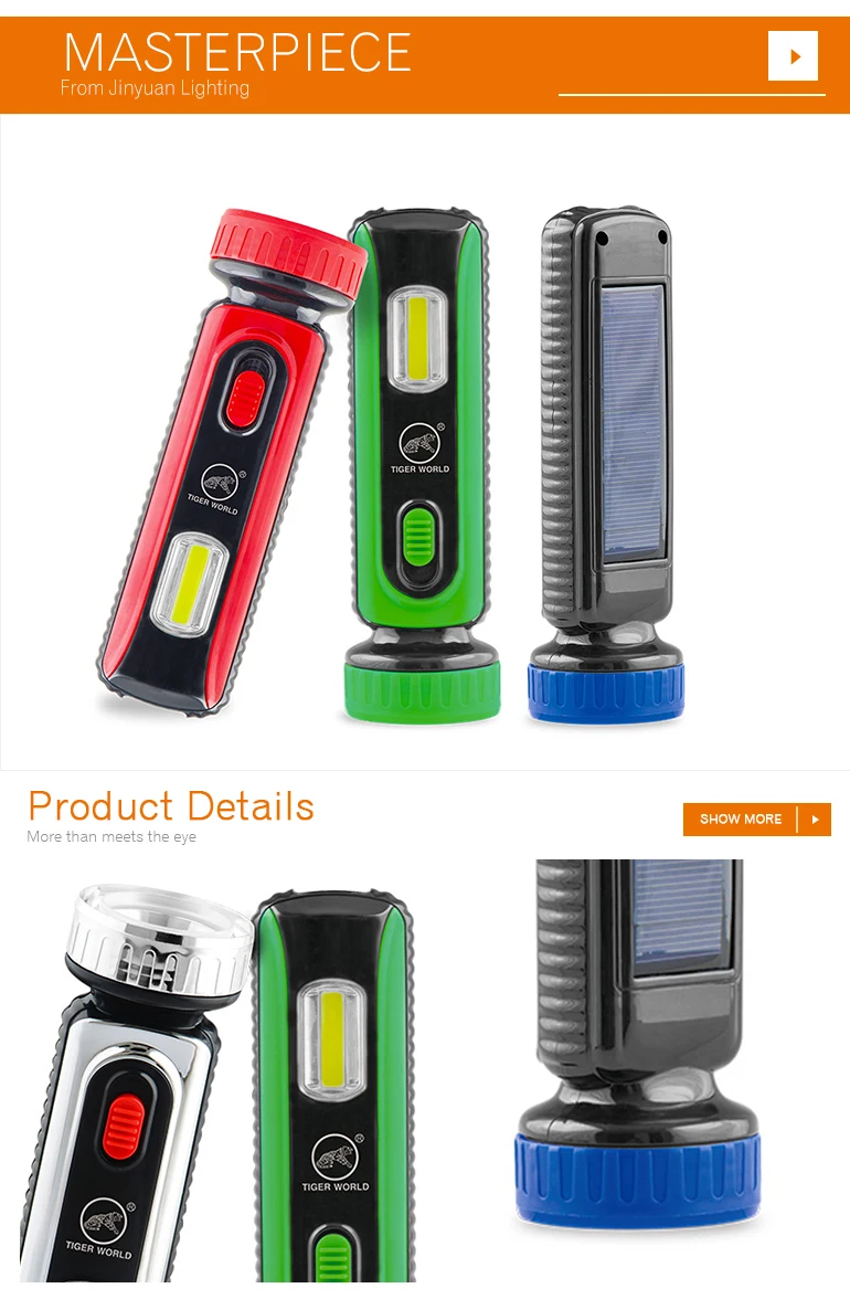 emergency lighting solar power hand held led flashlight usb torch light rechargeable with side light