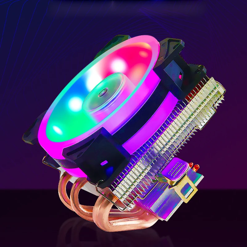 RGEEK DC 12V 2000 RPM Copper & Aluminum Cooling Fan 120*120*25 4-Heat pipe Intel 1151 1155 AMD AM2/AM3/AM4 Desktop CPU Fan RGB