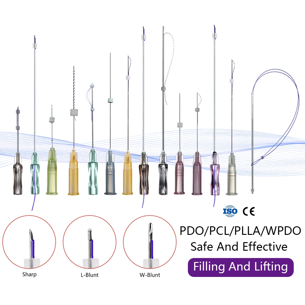 WETAMEI Korea Faden Pcl Thread, Fox Eye Cog 4d 60mm 90mm Double Screw Plla Hilos, Eyebrow Lifting Thread Face Lift Pdo