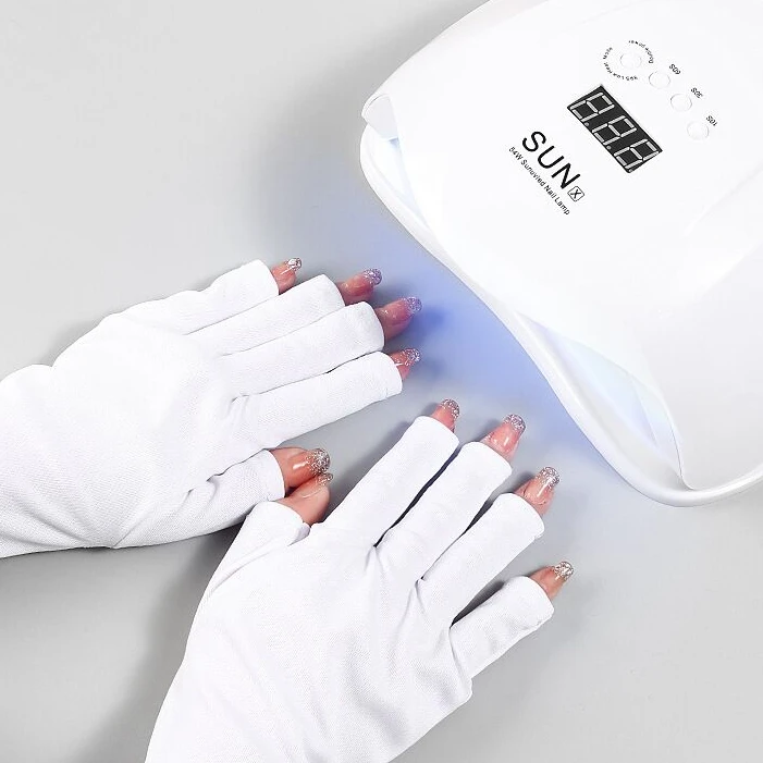 Gorgels поставить перчатки маникюрное Искусство СВЕТОДИОДНЫЕ лампы радиационная защита перчатки UPF50 + анти-УФ-защита от солнца для освещения для сушки для здоровья