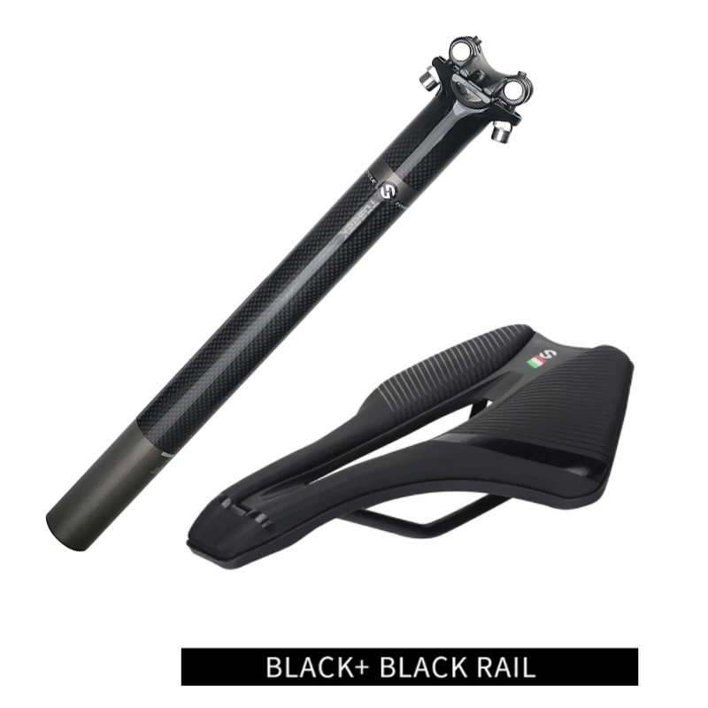Toseek 350/400 oem carbon seat post 27.2/30.8/31.6+black/silver leather bicycle saddle kids mtb road bike seat post saddles