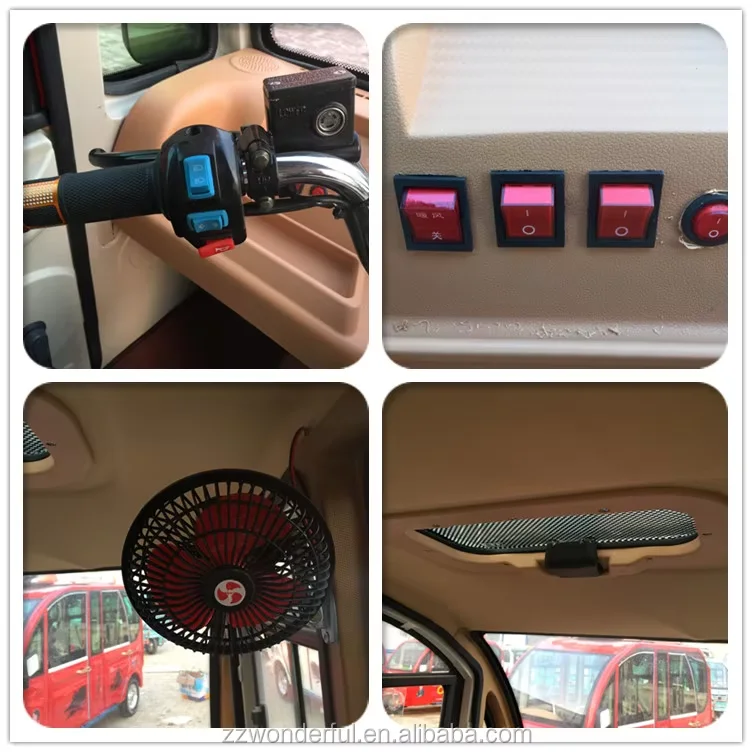 5 Doors 6 Seats Solar Electric Tricycle Passenger Closed Body 800W Electric Tricycle Adult Tuk Tuk