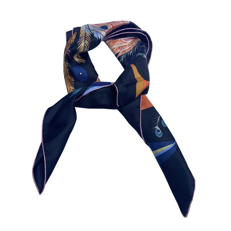 
Custom silk satin scarf digital printed head silk hair scarf bandana designer wholesale china satin scarf 