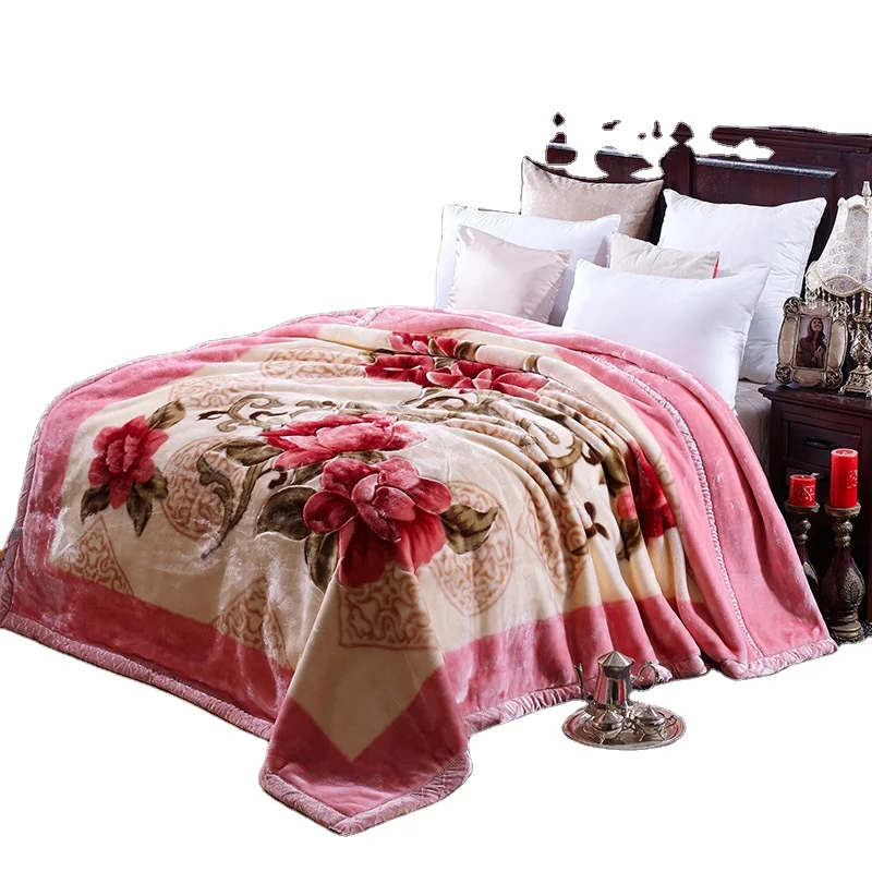 Double Thick Chunky Soft Fleece Plush Bed Blanket Thicker and Warming Raschel Blankets for winter
