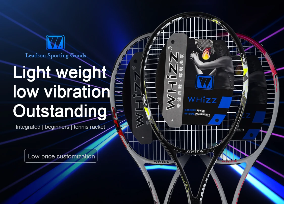 China tennis rackets factory made carbon fiber throat with polyester net black color tennis racket bag