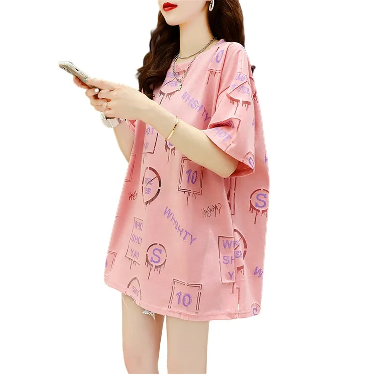 Оптовая продажа с фабрики, черная хлопковая простая футболка большого размера с принтом на заказ для женщин, женские футболки