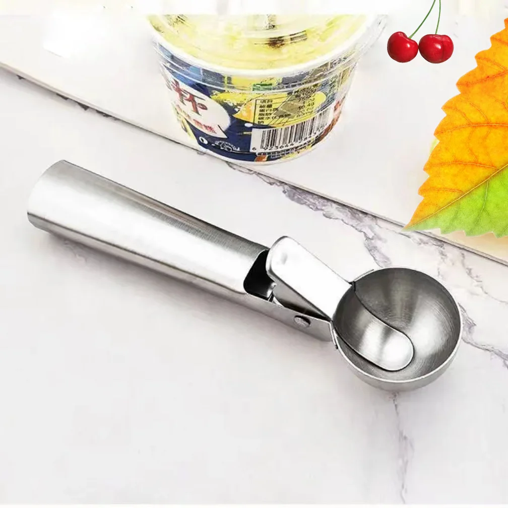 Wholesales Premium Metal Cookies Ball Scoop Stainless Steel Ice Cream tools Scoop Spoon with Trigger