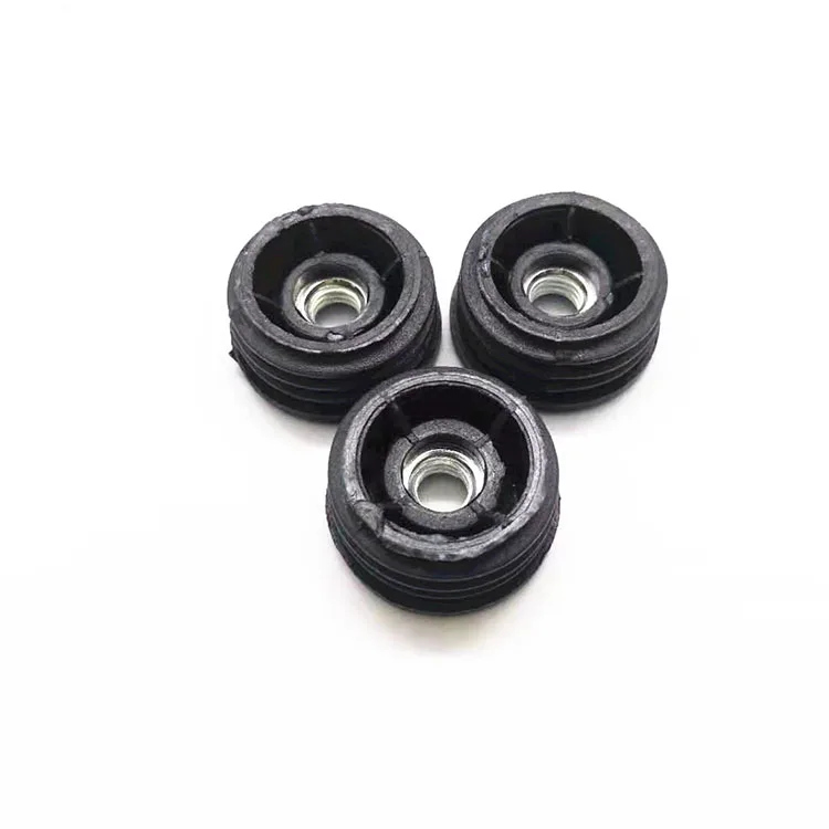 Customizable Black pp plastic round nut plug for supermarket shelf foot