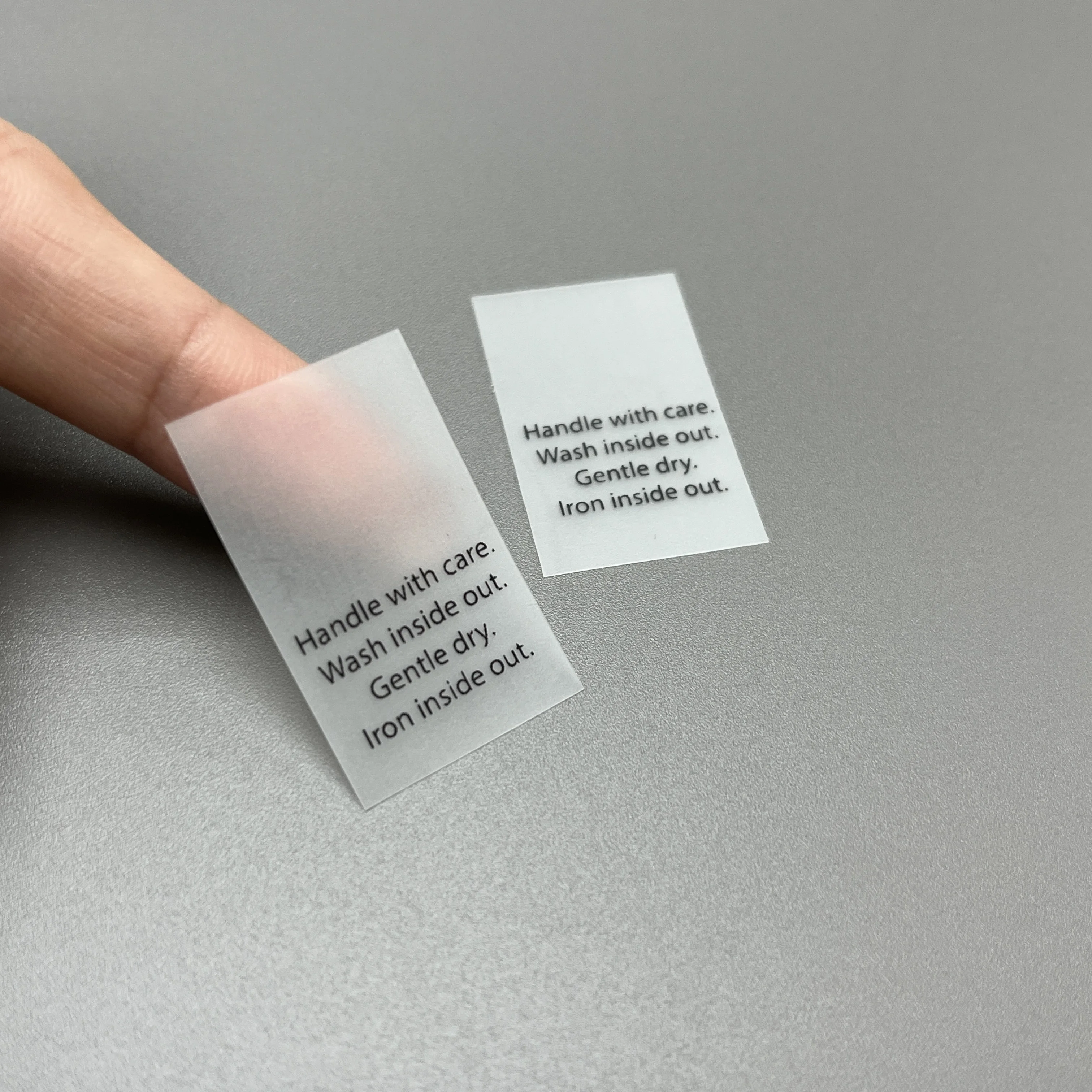 Factory Wholesale Screen Printing Clear TPU Clothing Washing Care Instructions Custom Labels with Size