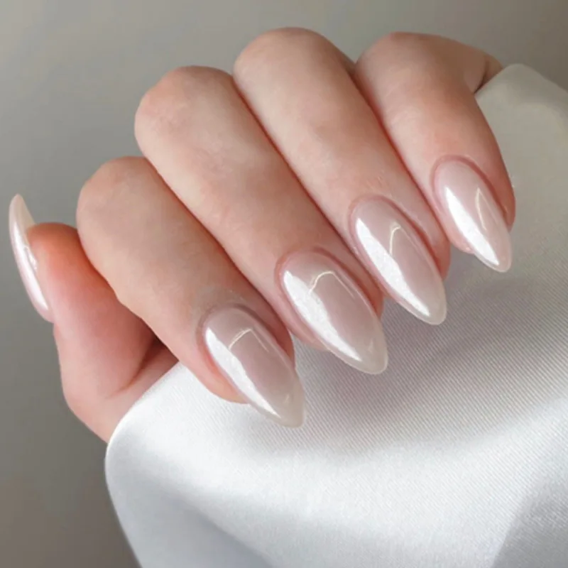 Wholesaler false artificial nails with glue luxury fake nail almond diamond price high quality press on nails