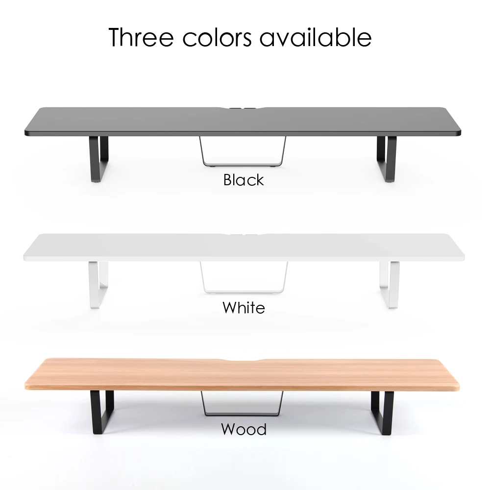 Office ergonomics lengthened double-screen wooden computer monitor stand riser