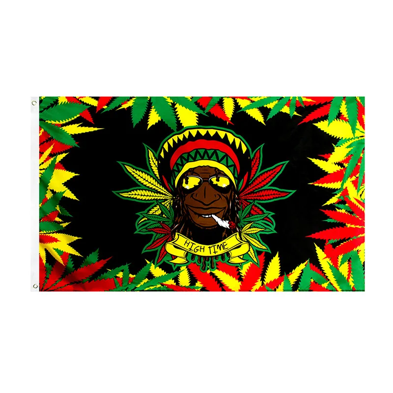 100% Polyester 3x5ft Stock Indians Home Crown Blunt Keep Calm Legalize Smoke Graffiti Rainbow Weed Rasta Peace Flag