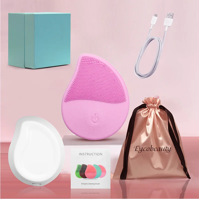 Wholesale Mini Electric Facial Cleansing Brush Silicone Sonic Face Cleaner Deep Pore Cleaning Skin Massager Face Cleansing Brush